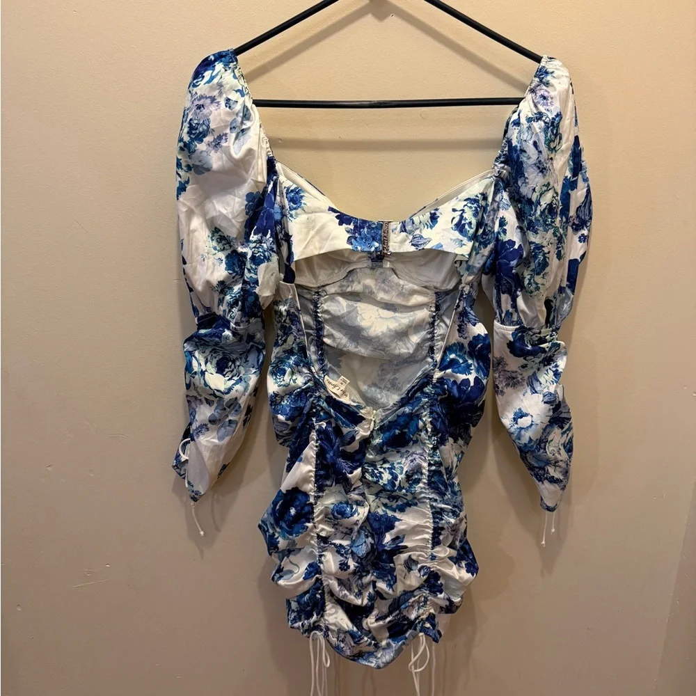 For Love & Lemons Hyacinth Drawstring Ruched Mini Dress - Picture 4 of 7